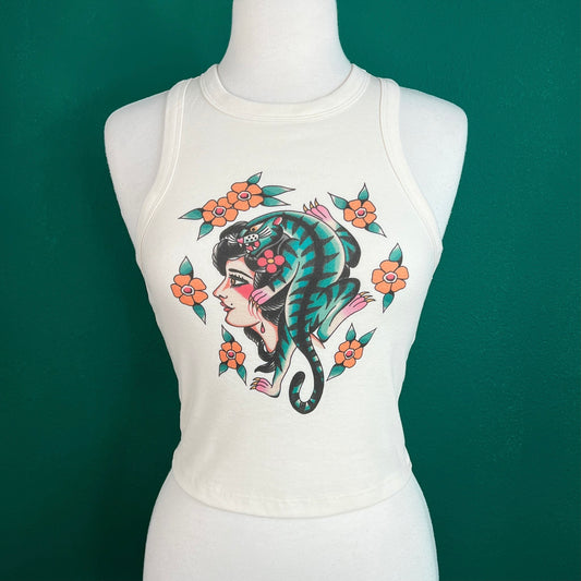 Blue Tiger Lady Tank Top